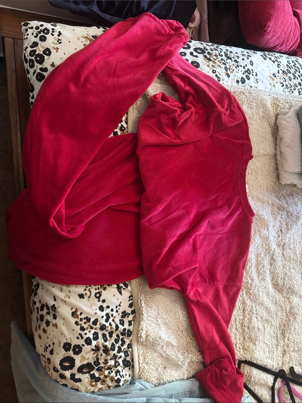 Jockey Red Ribbed Jumpsuit Romper
